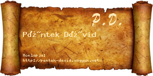 Péntek Dávid névjegykártya